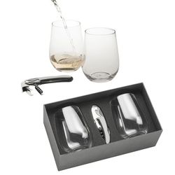 Clique Wine Glass Set with Corkscrew