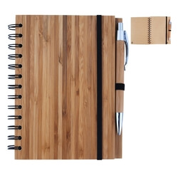 Bamboo Cover Notebook with Pen