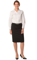 Women's Poly/Viscose Stretch Mid Length Lined Pencil Skirt