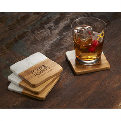 Marble and Bamboo Coaster